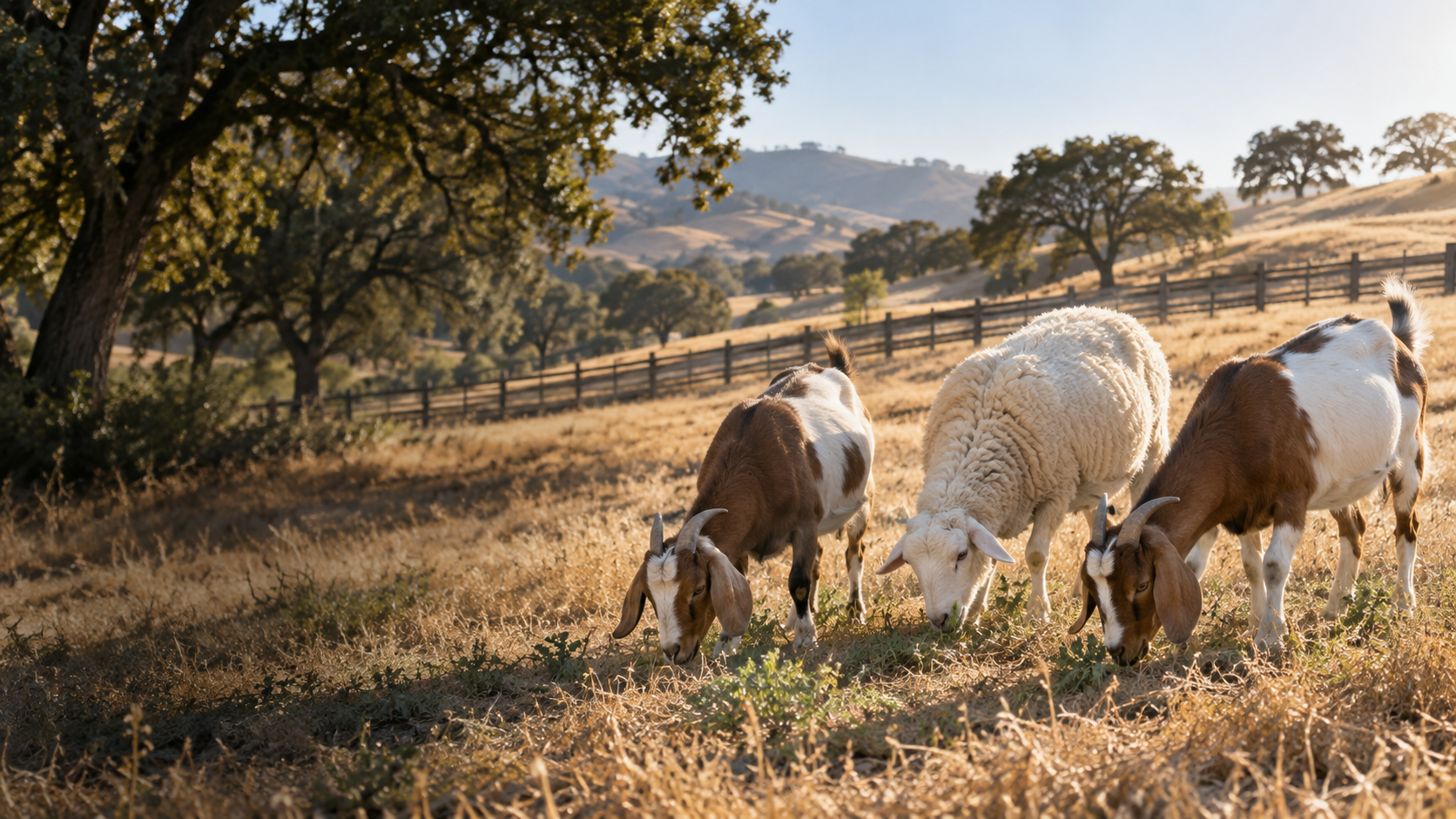 Live goats and sheep in a field near Delhi