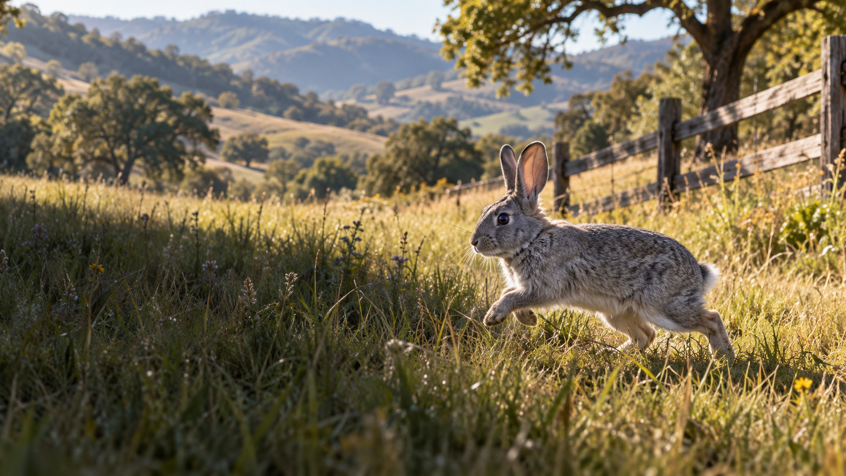 Live gray rabbit in a field near Delhi